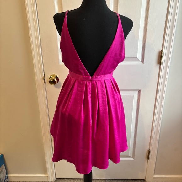 Free People Gabby’s Party All Night Fit & Flare Dress Hot Pink Size 4 NWT - Picture 4 of 10